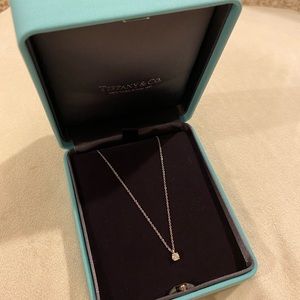 Tiffany Diamond Solitaire Pendant Necklace / New
